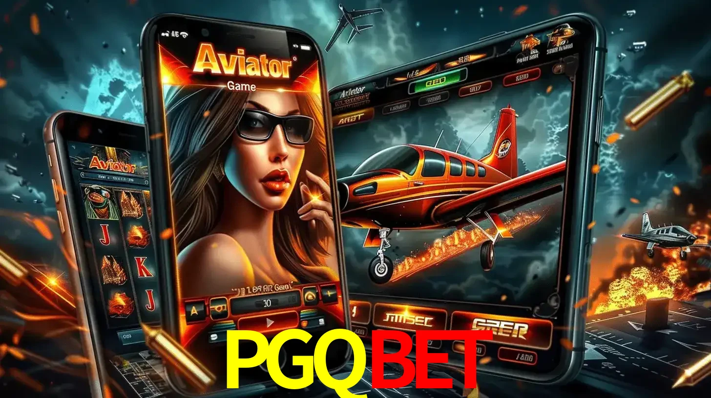 O popular jogo de apostas Aviator exibido em vários celulares e tablets, mostrando a interface emocionante e a ação de voo disponíveis para jogar agora no PGQBET.